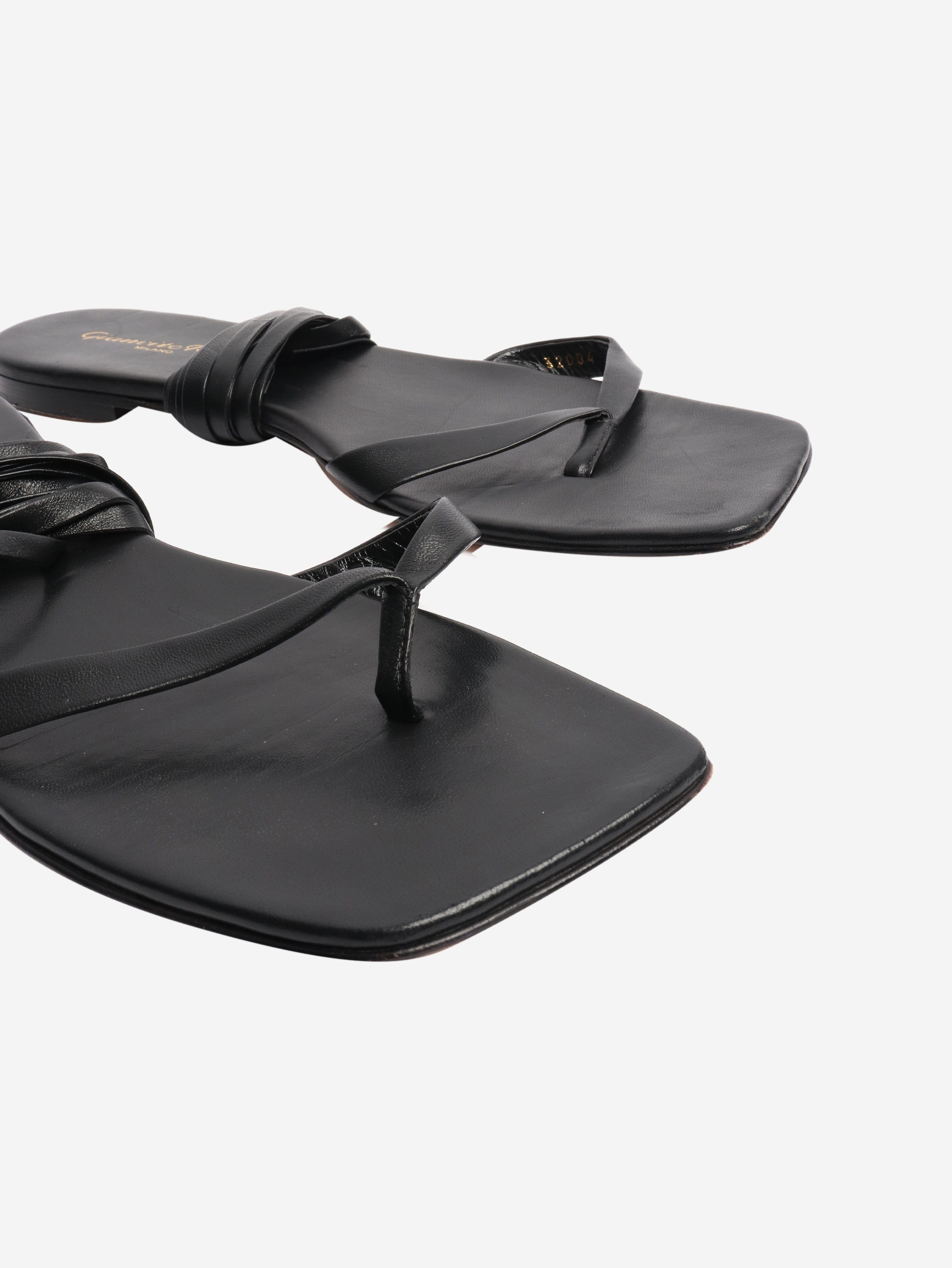 Black wrap sandals - size EU 39.5 (UK 6.5) Flat Sandals Gianvito Rossi 