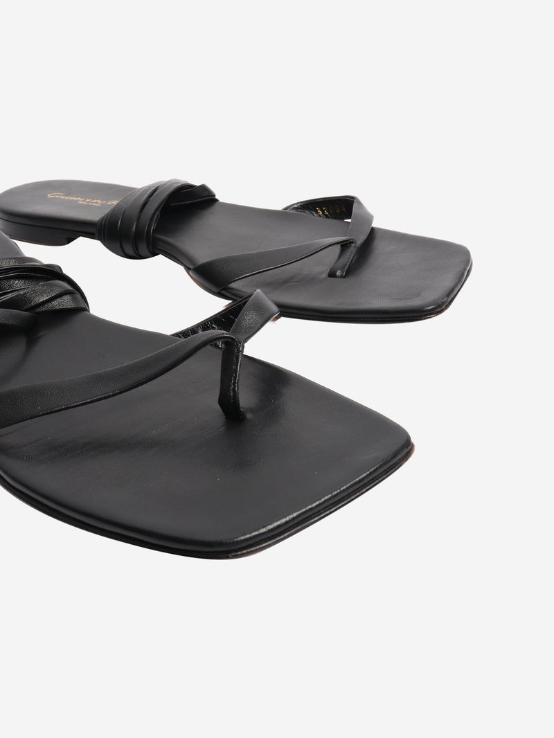 Black wrap sandals - size EU 39.5 (UK 6.5) Flat Sandals Gianvito Rossi 