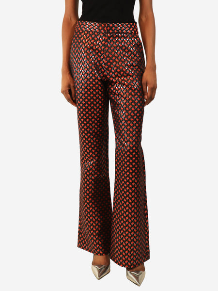 Black and red gemetric print trousers - size UK 8 product image