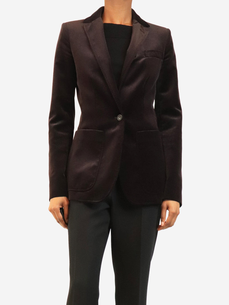 Deep aubergine velour blazer - size UK 8 Coats & Jackets Dolce & Gabbana 
