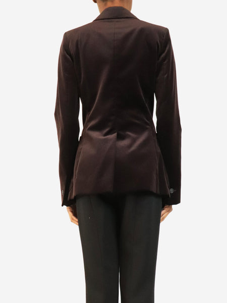 Deep aubergine velour blazer - size UK 8 alternate image