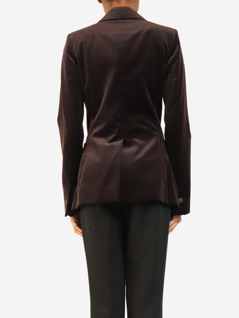 Deep aubergine velour blazer - size UK 8 Coats & Jackets Dolce & Gabbana 