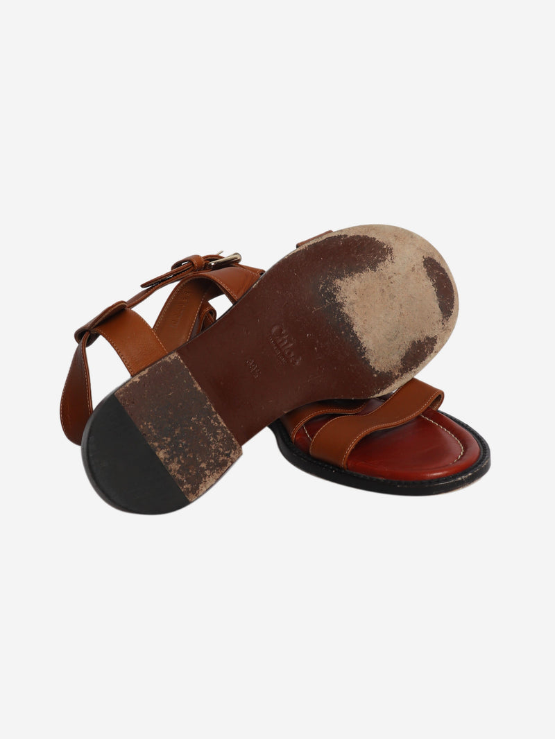 Tan Matilda flat sandals - size EU 39.5 Flat Sandals Chloe 
