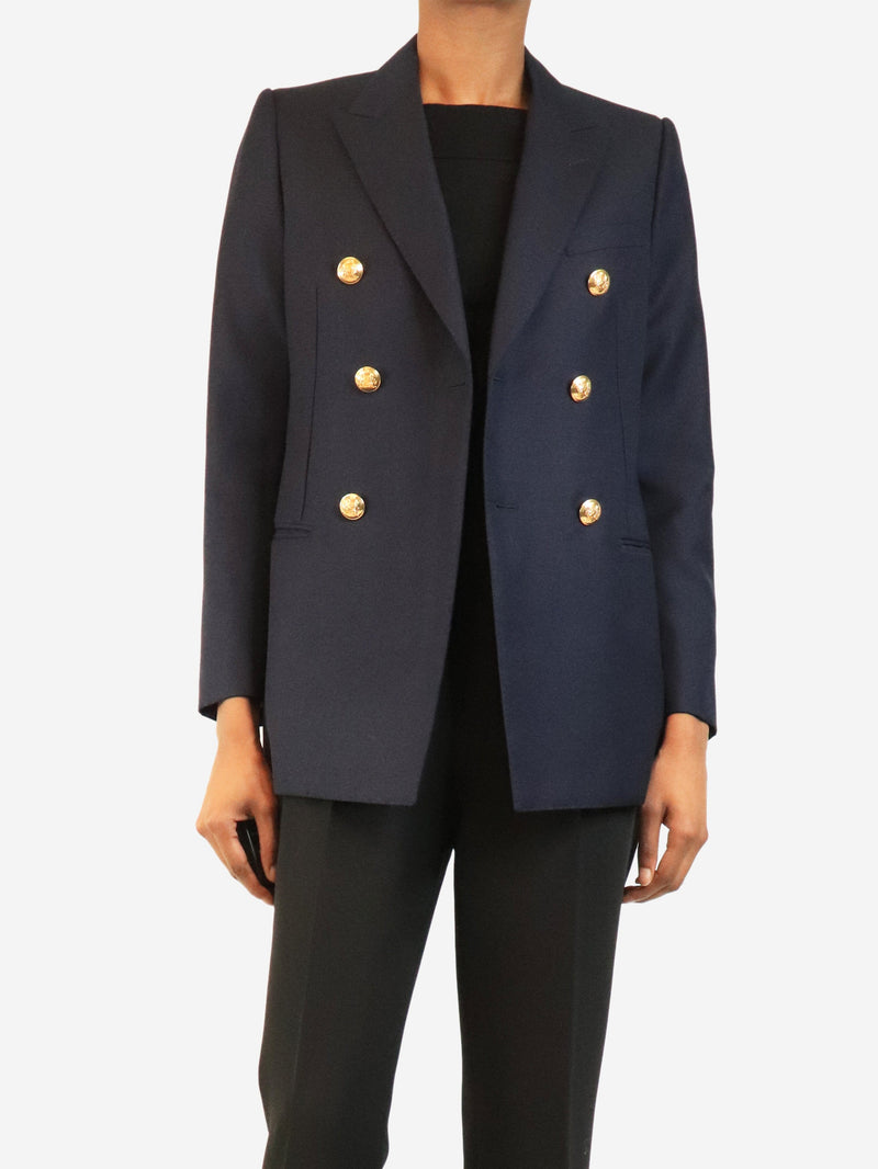 Navy double-breasted jacket - size UK 6 Coats & Jackets Celine 