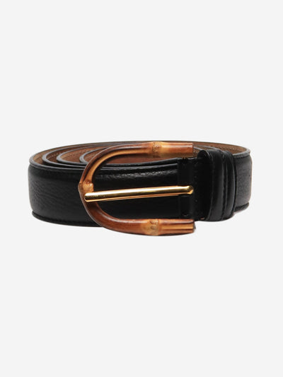 Black leather bamboo buckle belt Accessories Gucci 