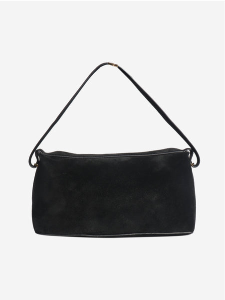 Black suede top handle bag alternate image