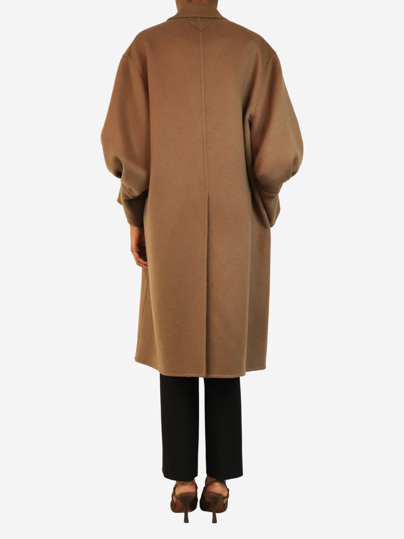 Brown puff-sleeved coat - size UK 6 Coats & Jackets Prada 