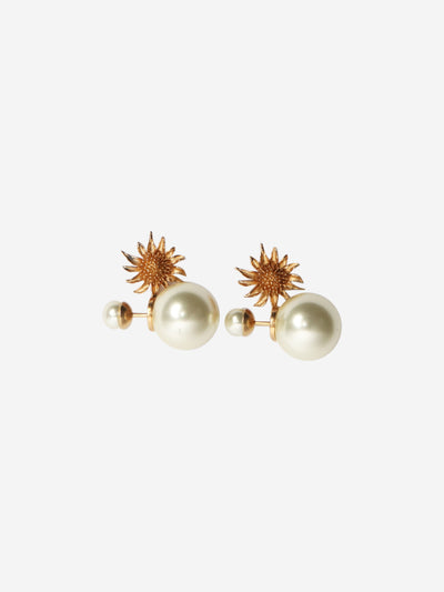 Gold pearl sunflower drop earring Earrings Dior 