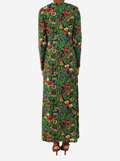 Black and green floral long sleeve maxi dress - size XS Dresses La Double J 