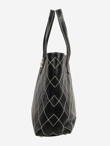 Chanel Black vintage 2002 lambskin Wild Stitch tote bag