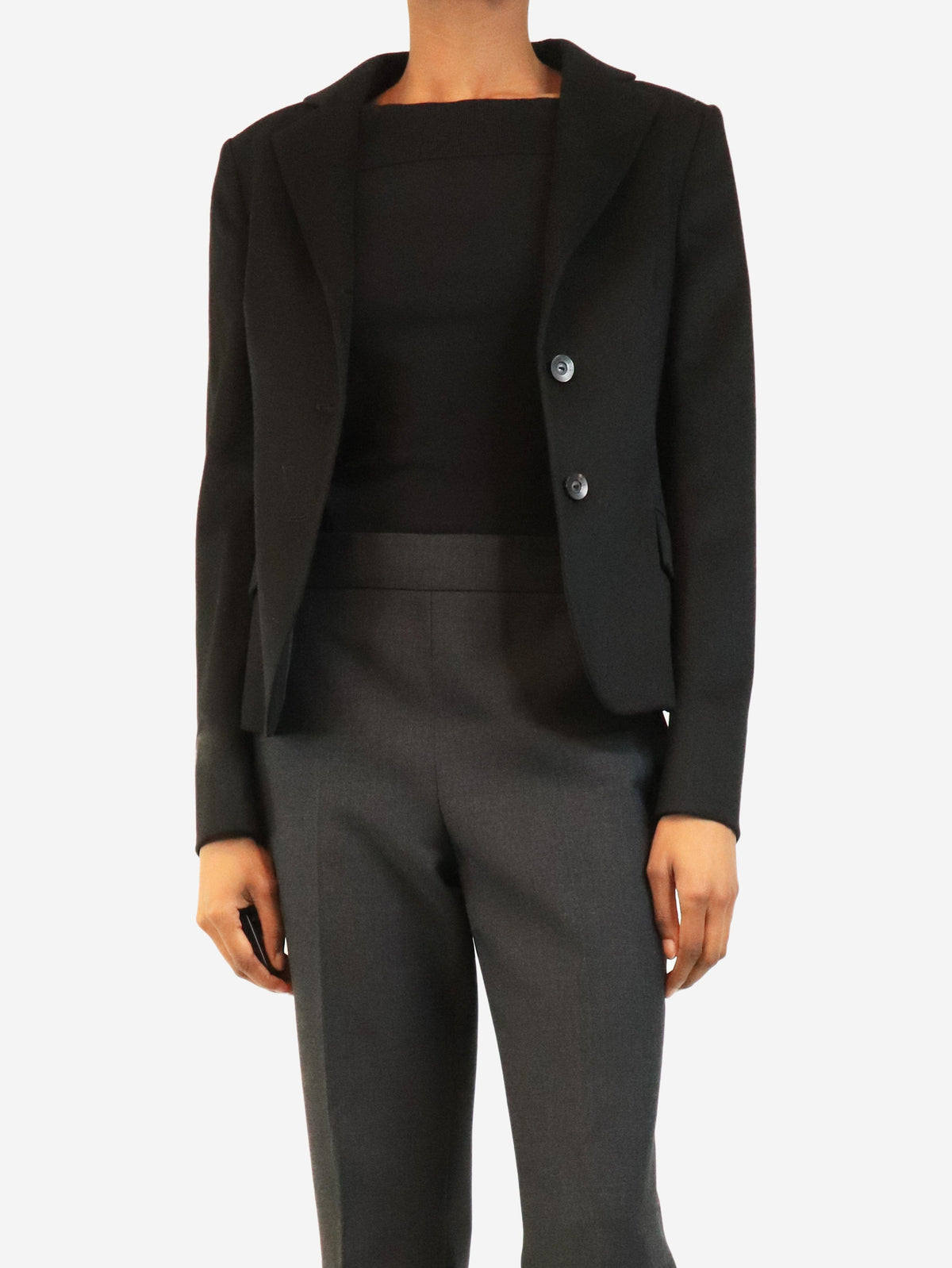 Vintage black wool blazer - size UK 10 Coats & Jackets Loro Piana 
