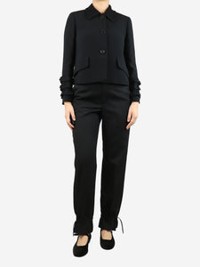 JW Anderson Black cuffed-hem trousers - size UK 8