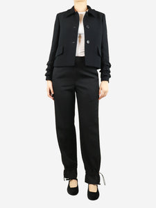 JW Anderson Black cuffed-hem trousers - size UK 8