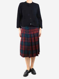 Brown check wool-blend skirt - size UK 12 Skirts Red Valentino 
