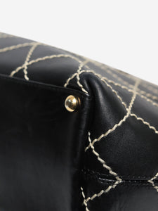 Chanel Black vintage 2002 lambskin Wild Stitch tote bag