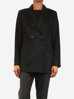 Black double-breasted cashmere jacket - size S Coats & Jackets Kujten 