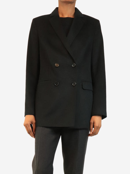 Black double-breasted cashmere jacket - size S product image
