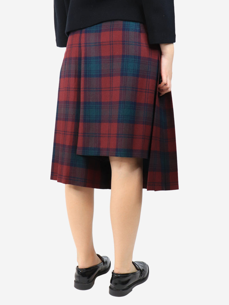 Brown check wool-blend skirt - size UK 12 Skirts Red Valentino 