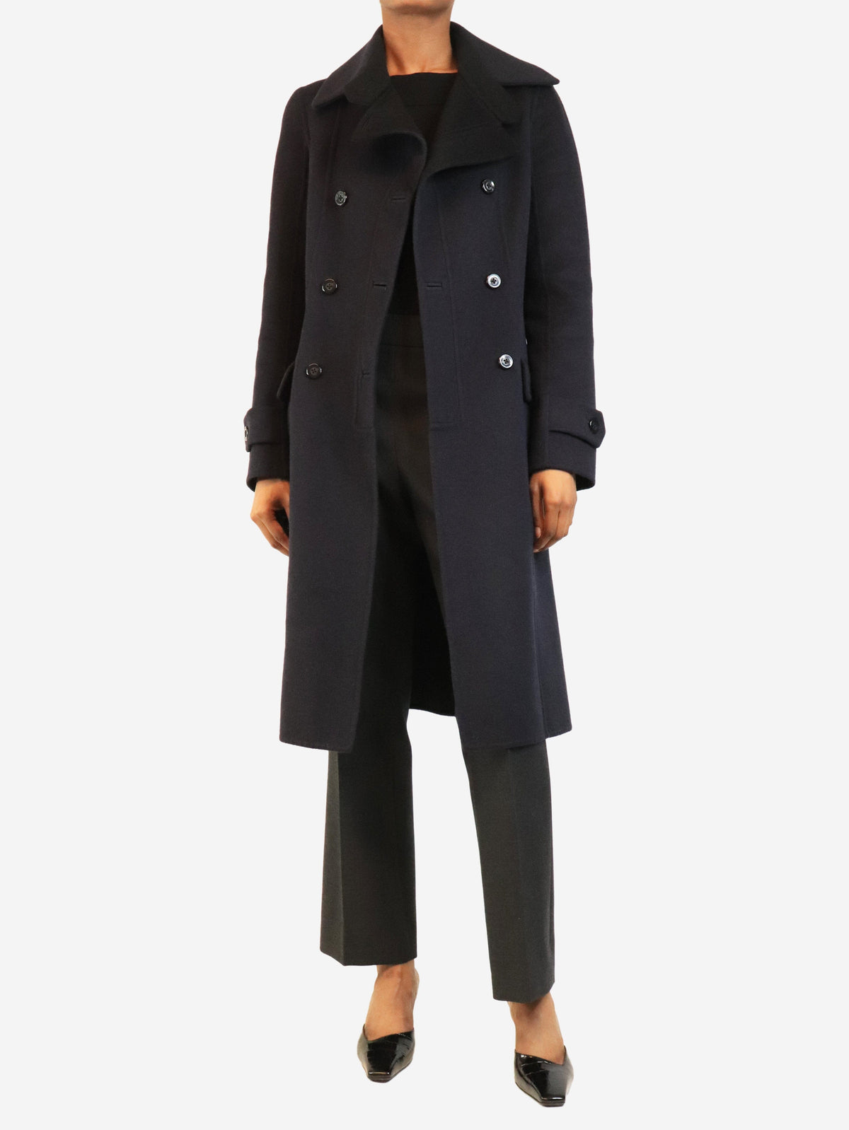 Navy wool midi coat - size UK 6 Coats & Jackets Louis Vuitton 
