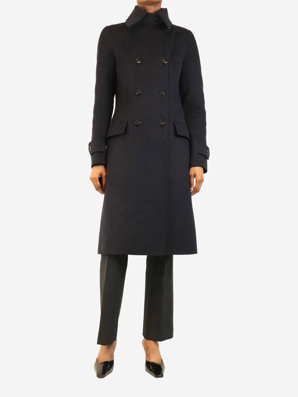 Navy wool midi coat - size UK 6 Coats & Jackets Louis Vuitton 