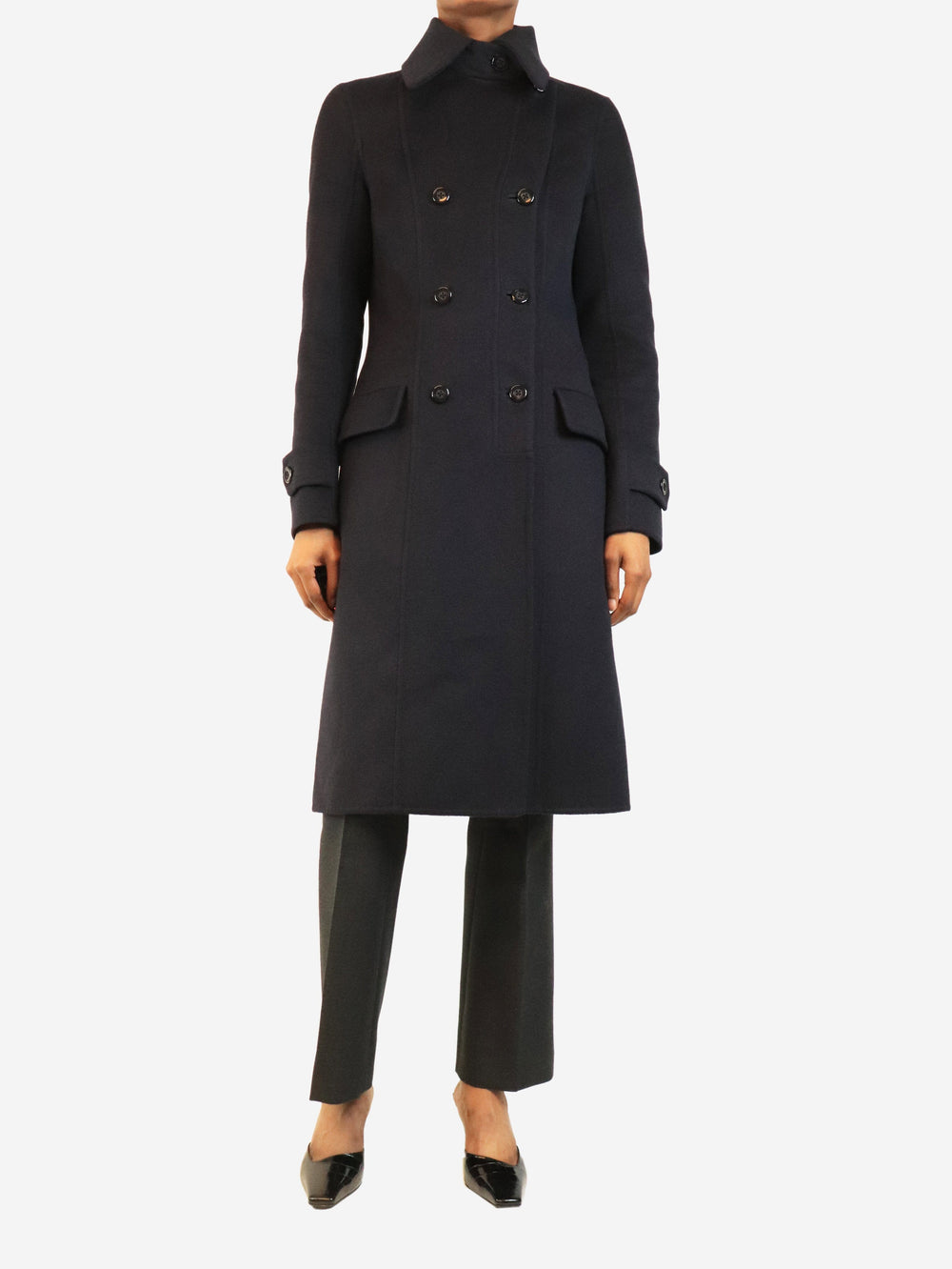 Navy wool midi coat - size UK 6 Coats & Jackets Louis Vuitton 