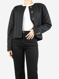 Alessandra Rich Black lurex striped jacket - size UK 14