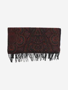 Loro Piana Maroon cashmere paisley scarf