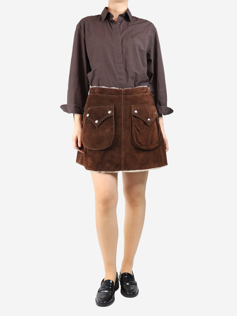 Brown shearling mini skirt - size UK 12 Skirts MM6 Maison Margiela 