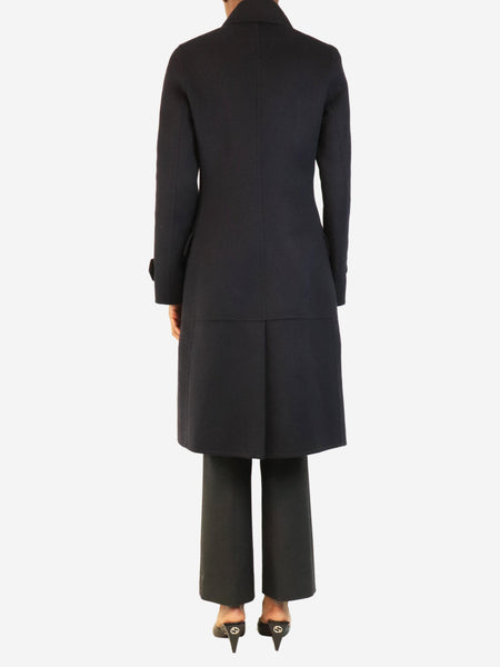 Navy wool midi coat - size UK 6 alternate image