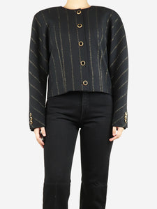 Alessandra Rich Black lurex striped jacket - size UK 14