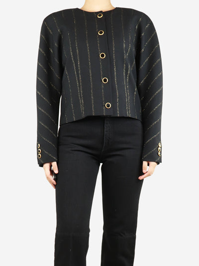 Black lurex striped jacket - size UK 14 Coats & Jackets Alessandra Rich 