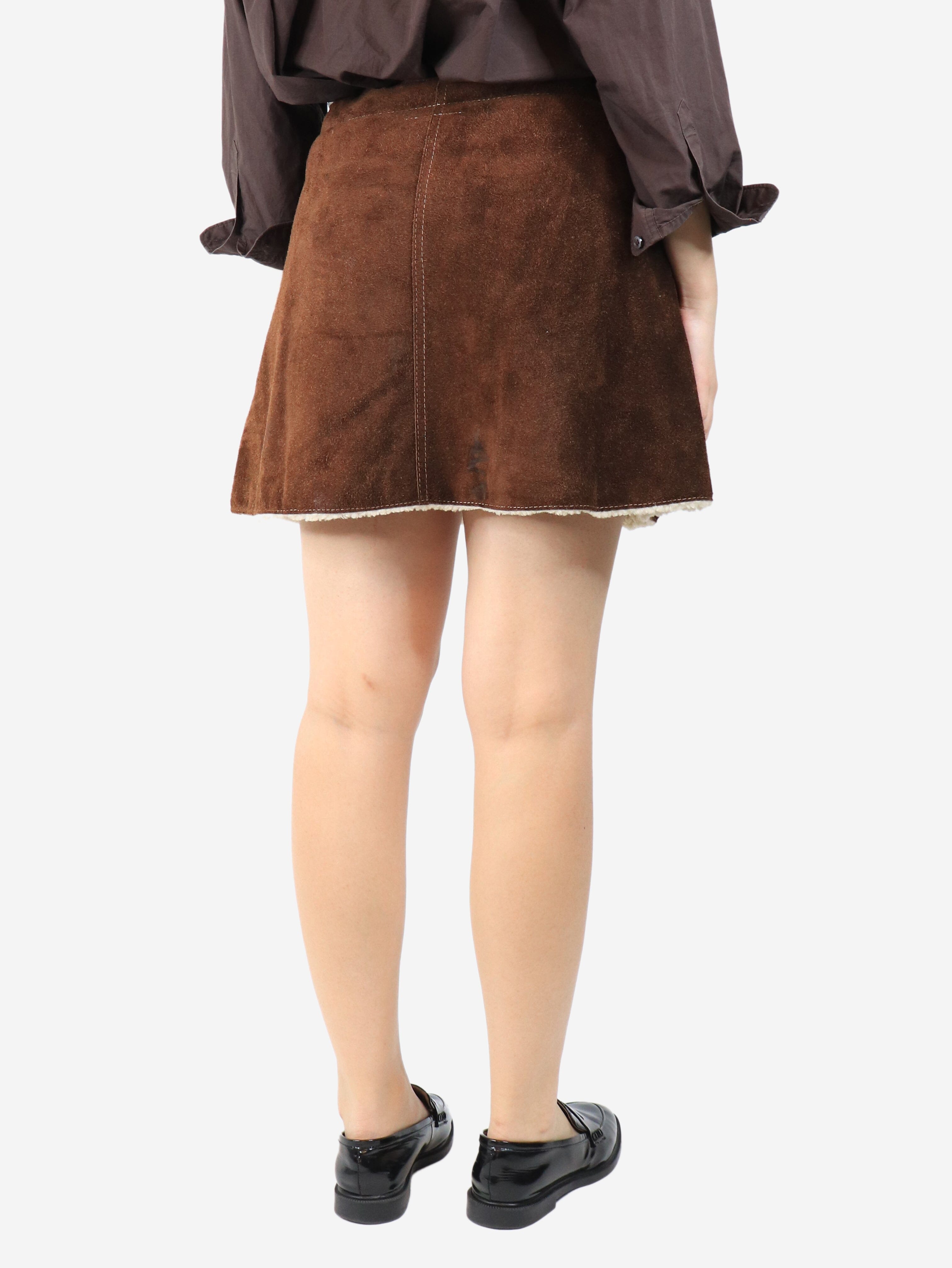 Brown shearling mini skirt - size UK 12 Skirts MM6 Maison Margiela 
