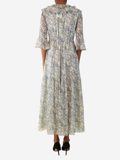 Blue floral midi dress - size UK 6 Dresses Celine 