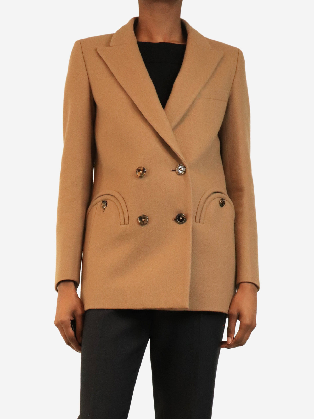 Brown double-breasted wool coat - size UK 8 Coats & Jackets Blaze Milano 