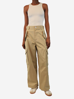 Neutral wide-leg combat trousers - size UK 6 Trousers Bottega Veneta 
