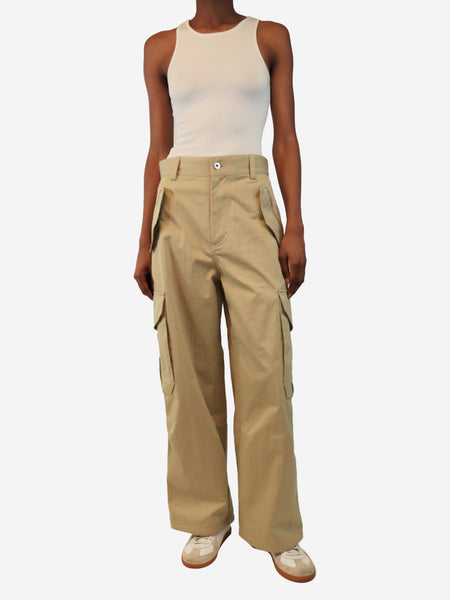 Neutral wide-leg combat trousers - size UK 6 alternate image