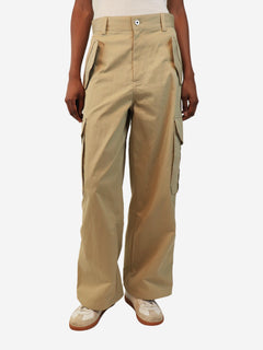 Neutral wide-leg combat trousers - size UK 6 Trousers Bottega Veneta 