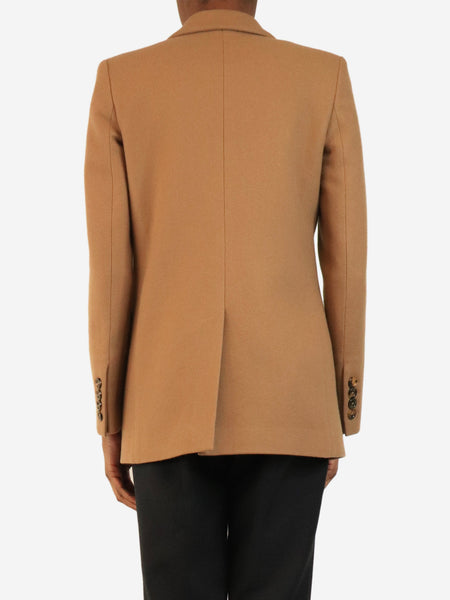 Brown double-breasted wool coat - size UK 8 alternate image