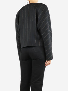 Alessandra Rich Black lurex striped jacket - size UK 14