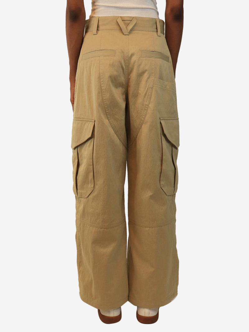 Neutral wide-leg combat trousers - size UK 6 Trousers Bottega Veneta 