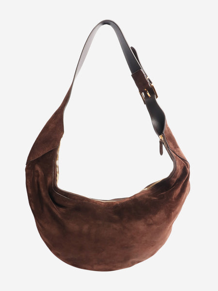 Brown suede shoulder bag product image