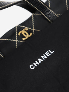 Chanel Black vintage 2002 lambskin Wild Stitch tote bag