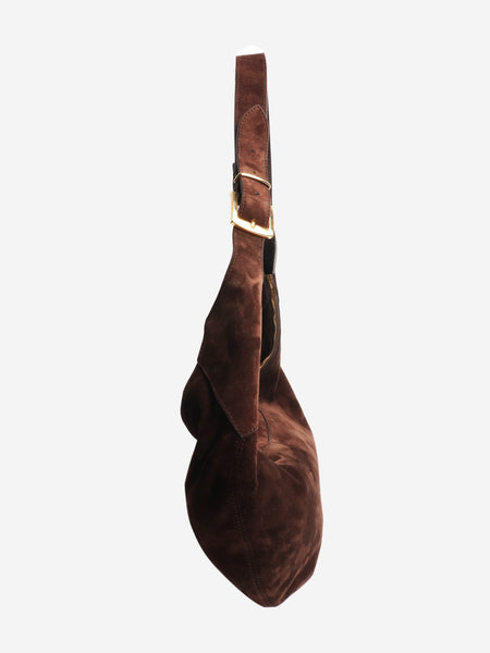 Brown suede shoulder bag alternate image