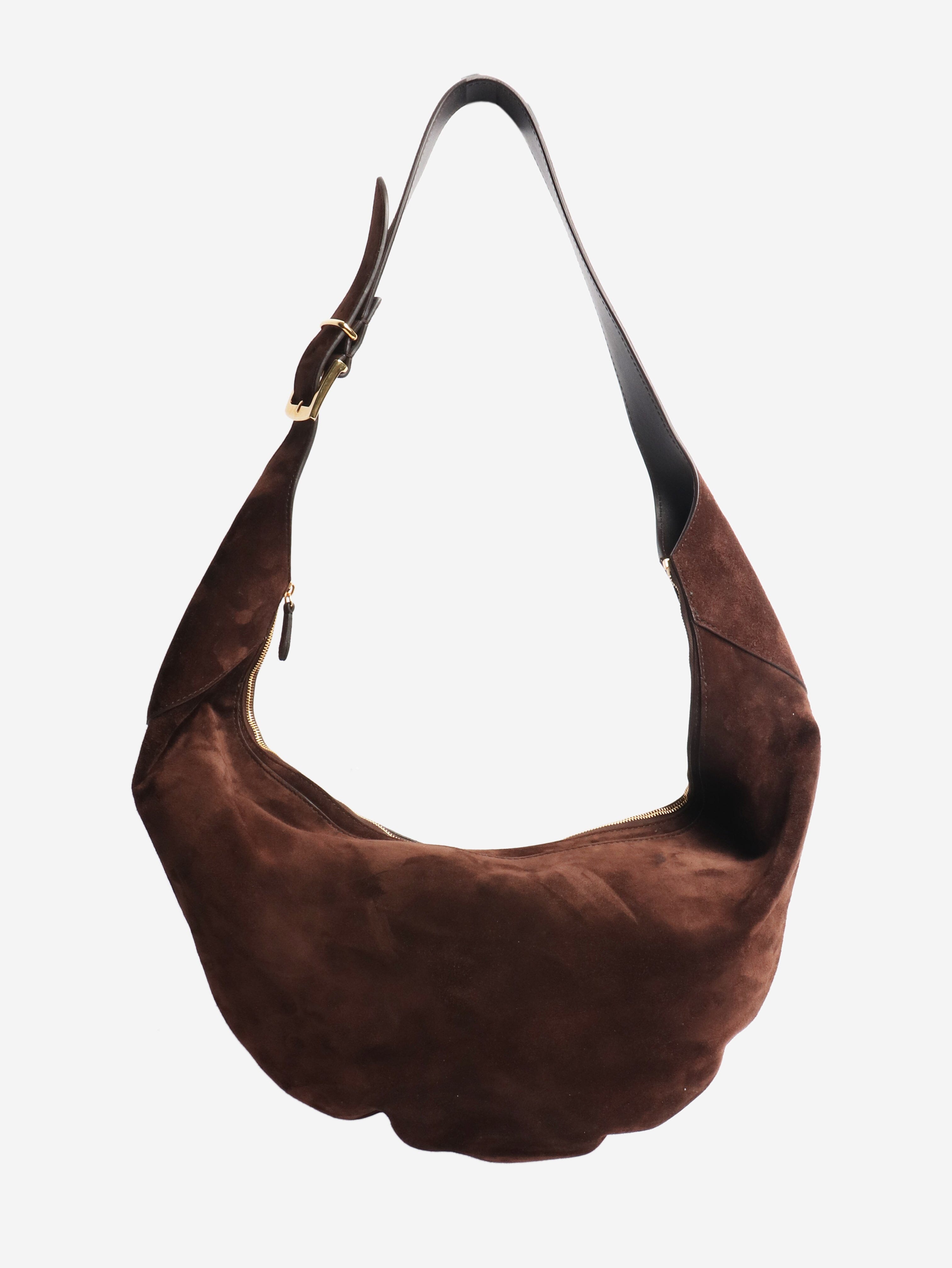 Brown suede shoulder bag Shoulder bags Khaite 