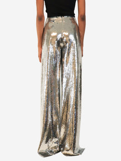Silver SS22 sequin flared trousers - size UK 4 Trousers Tom Ford 