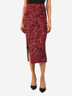 Pink sequin midi skirt - size UK 6 Skirts Rotate 
