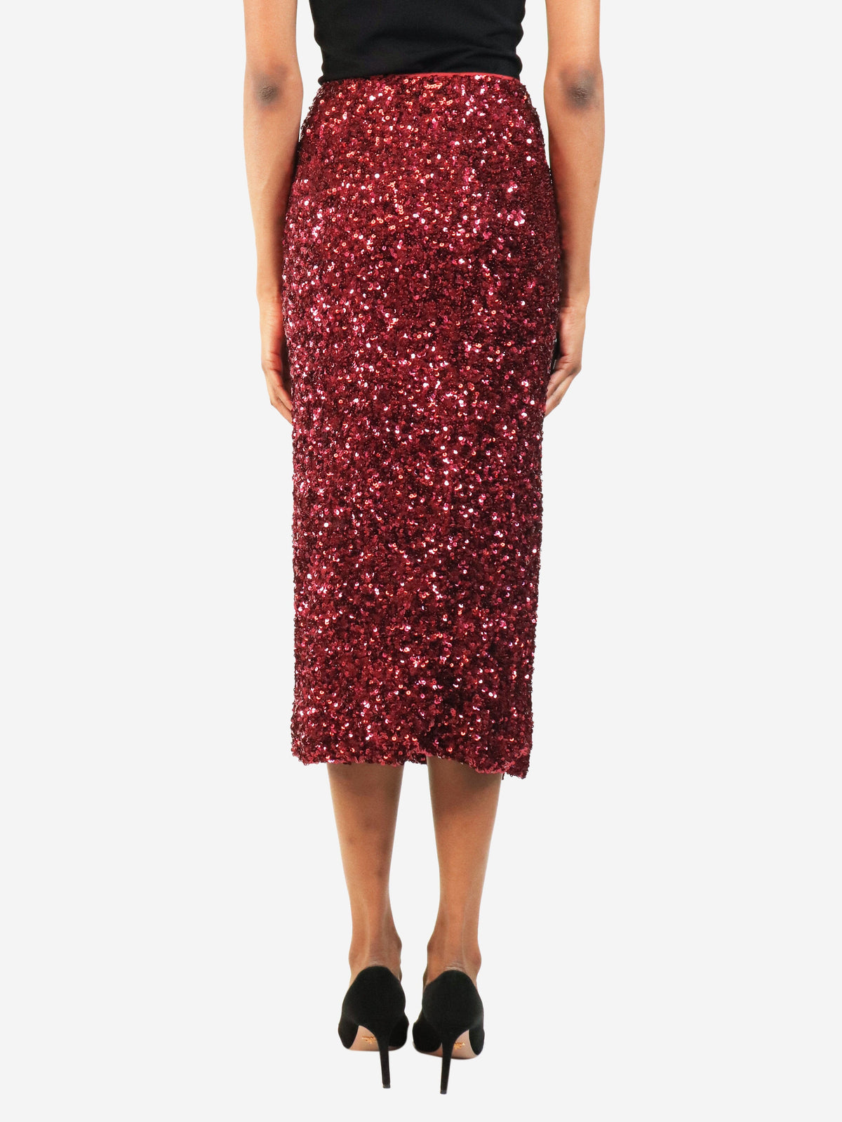 Pink sequin midi skirt - size UK 6 Skirts Rotate 