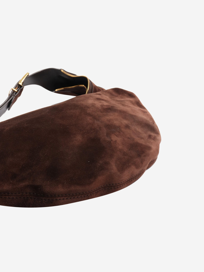 Brown suede shoulder bag Shoulder bags Khaite 