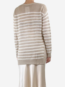 Polo Ralph Lauren Neutral striped linen jumper - size M