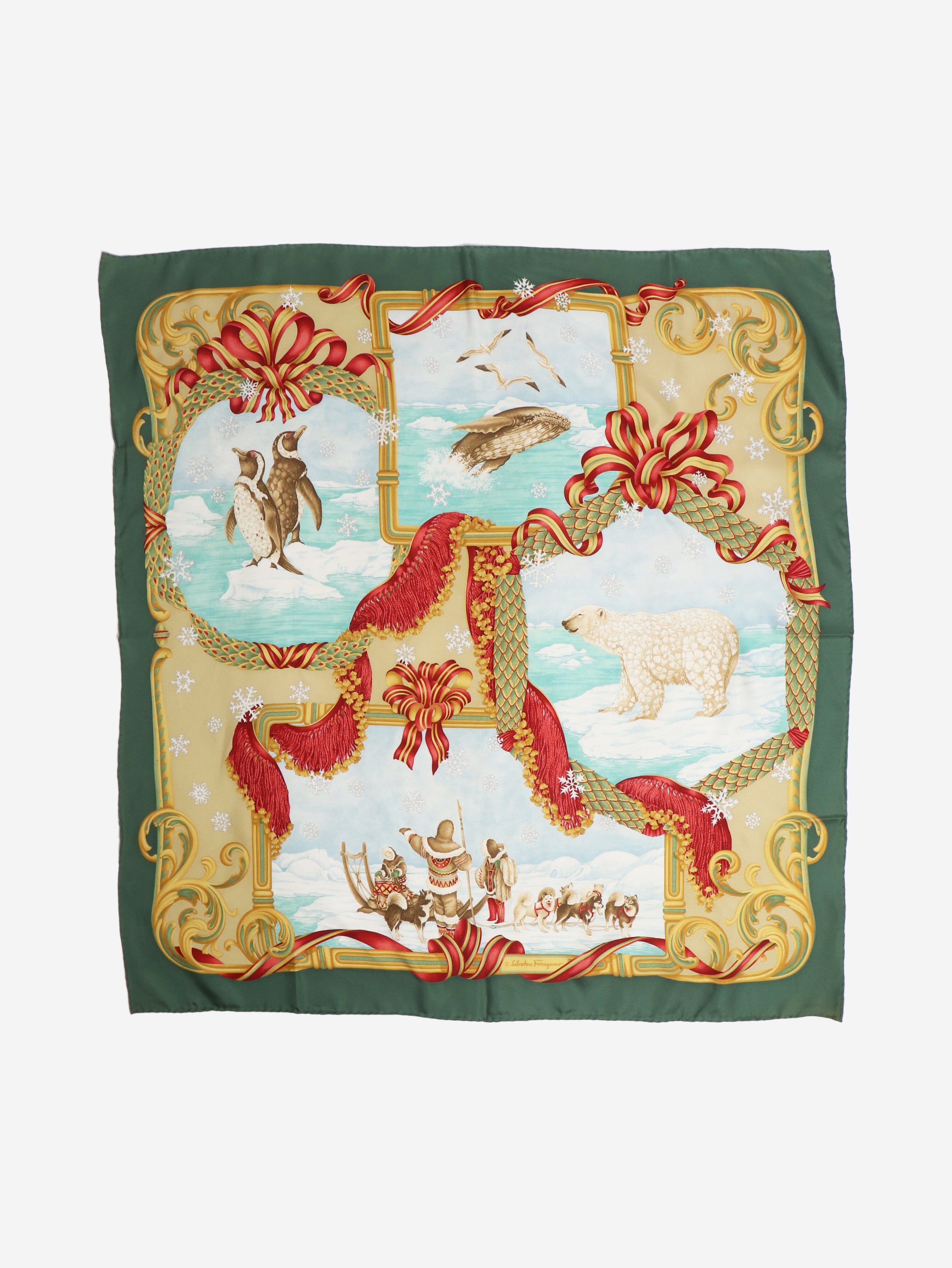 Multicolour north pole silk scarf Scarves Salvatore Ferragamo 